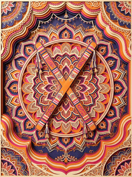 Dandiya Festival, Traditional Indian Dance Sticks