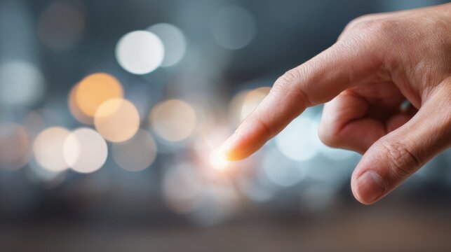 Medium shot of a hand pressing a send button on a communication app to notify clients of SLA breaches background softly blurred.