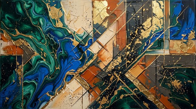 Abstract gold painting