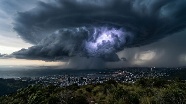 Storm over city