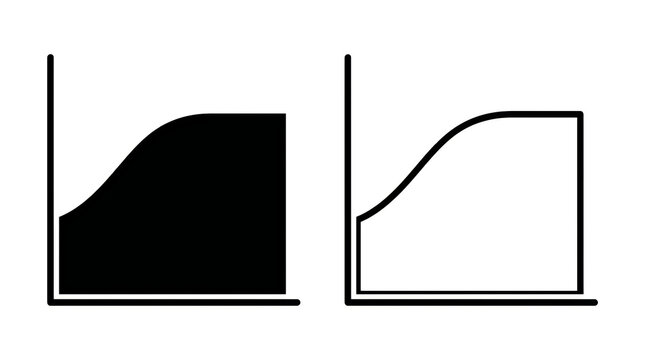 Black and white growth curve graph illustration