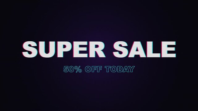 Super Sale 50 Percent Off Today Glitch Promo