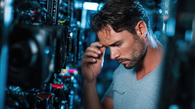 Tech expert troubleshooting hardware issues onsite offering temporary IT support to resolve technical problems and improve system reliability.