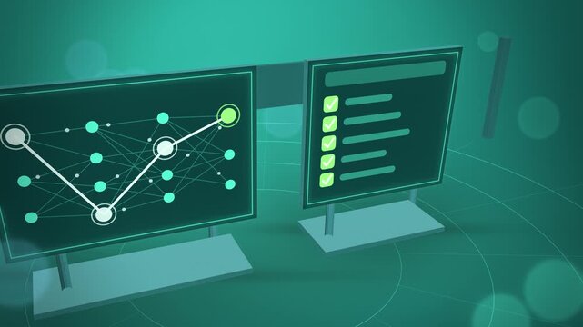 Teal AI compliance checklist ticking off angled view endless loop