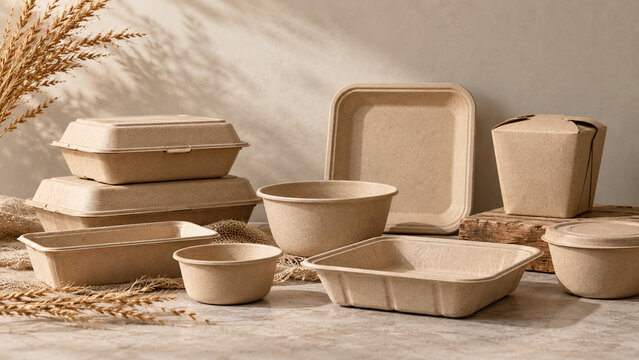 Compostable Molded Fiber Food Packaging Collection
