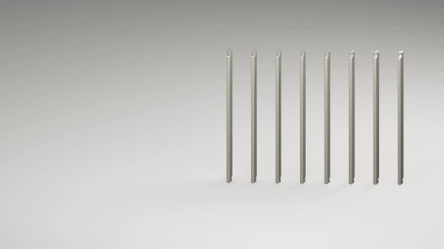 Metal Louvers Opening in Sequence with Neutral Copy Space