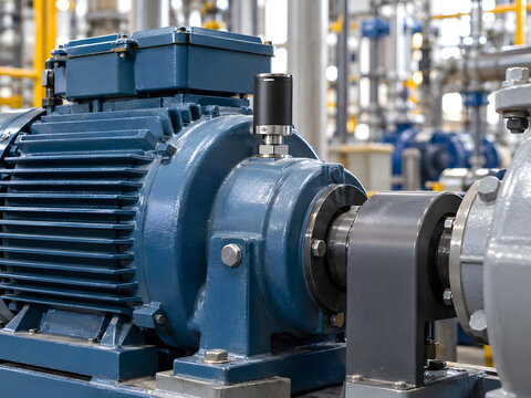 Wireless industrial vibration monitoring sensor mounted on electric motor bearing housing