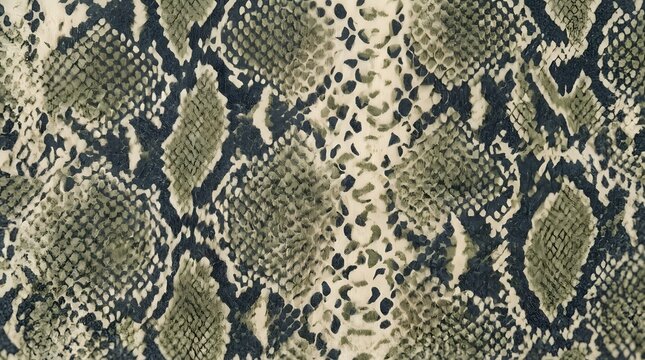 seamless python snake skin pattern background vector with realistic reptilian scales in natural shades of green and dark gray for fashion and apparel