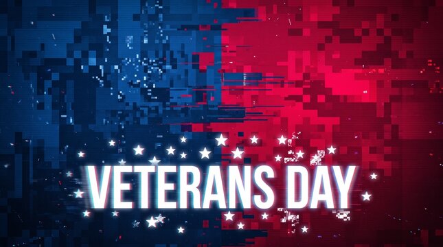 Honoring service a digital veterans day tribute with patriotic colors and a textured background