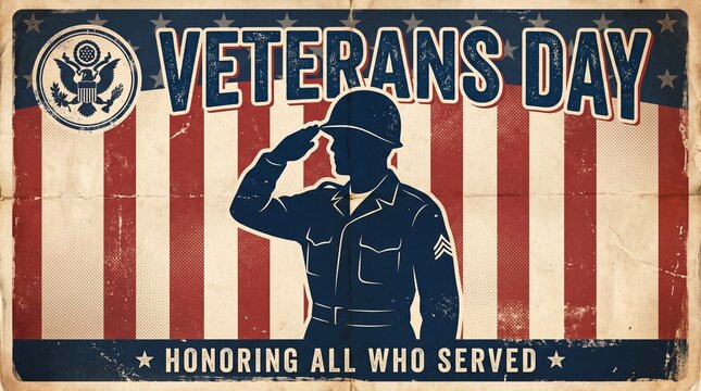 Honoring veterans day a patriotic tribute to service and sacrifice with an american flag background