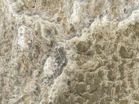 Abstract patterns of saline deposits at the salt works of Walvis Bay. Aerial view. Drone shot. Namibia