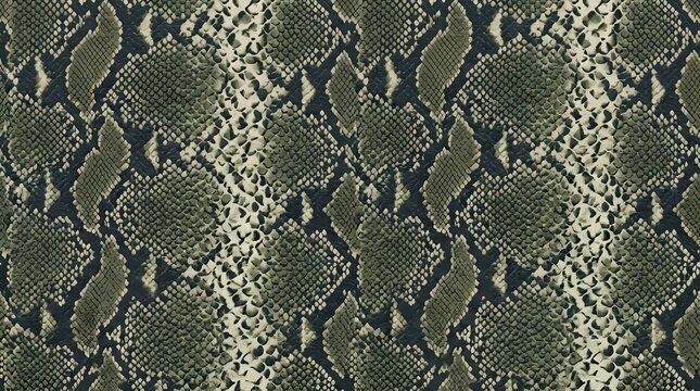 python snake skin pattern in green and black with reptile scales texture for fashion design background and fabric textile print