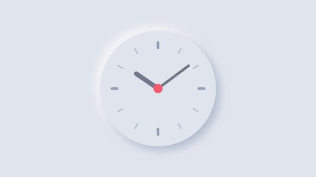 Analog Clock Ticking Hands Time Loop Animation.