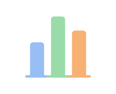 Bar Chart Graphic: A simple, clean graphic representation of a bar chart with three bars of varying heights in blue, green, and orange, symbolizing data, progress, or statistics.