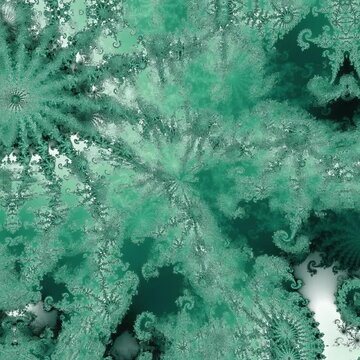 Julia set fractal pulsing jade lacework abstract motion background