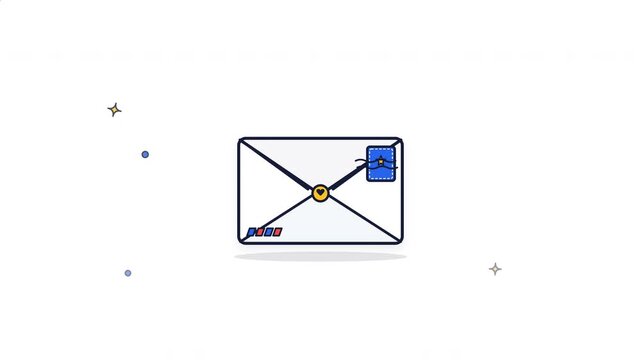 Email notification icon with message indicator on white background