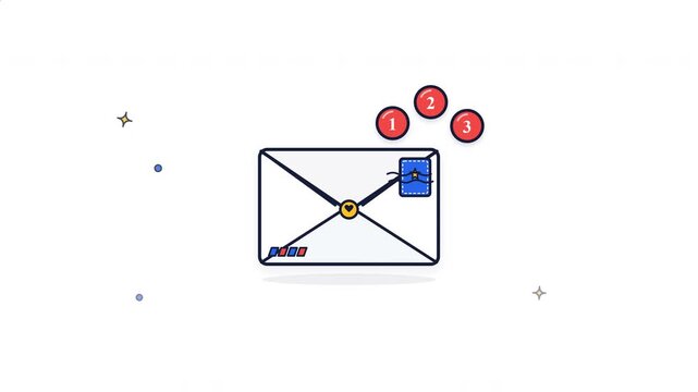 Email notification icon with message indicator on white background