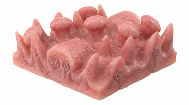 Anatomical Microscopic View of Tongue Papillae and Taste Buds