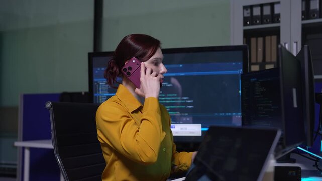 Development programmer cybersecurity for data protection working in website a software and coding technology.