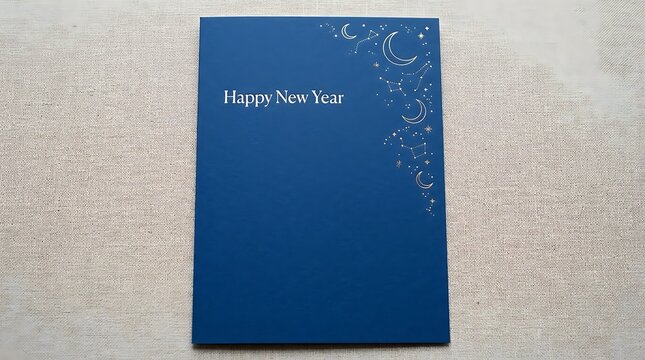 Festive happy new year greeting card on a textured vintage paper background