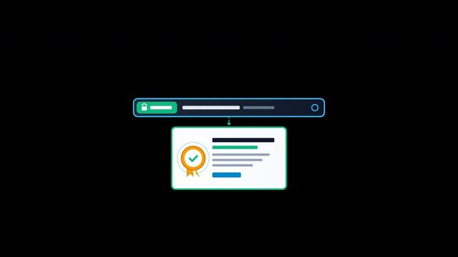 SSL Certificate HTTPS Browser URL Security Alpha Channel Animation.