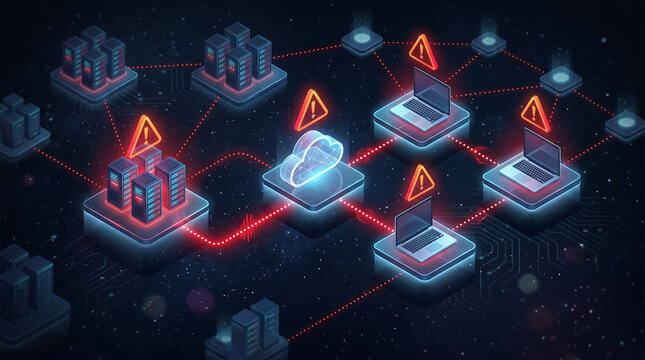 Digital network security failure with server
