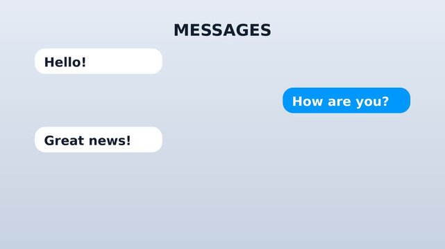 Messages interface showing Hello text bubble on a clean digital screen for mobile communication app user experience