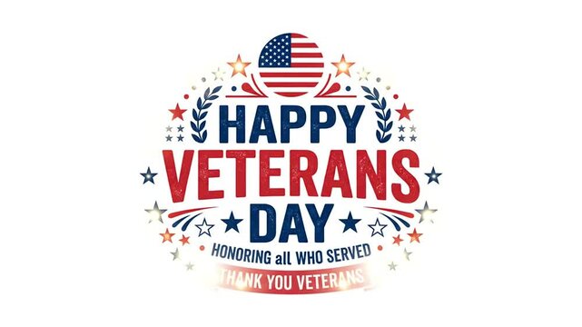 Animated Patriotic Holiday Greeting Card Revealing Veterans Day Message