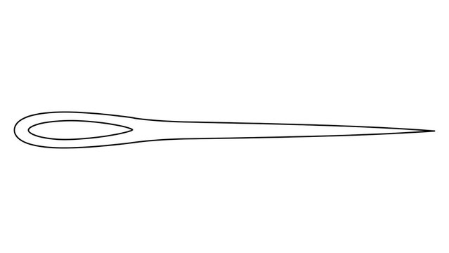 Sewing Needle on white background.