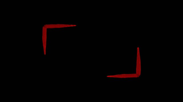 筆のかぎ括弧 文字の枠 朱 書き順で描かれる毛筆