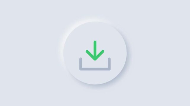 Green Download File Arrow Progress Loop Animation.