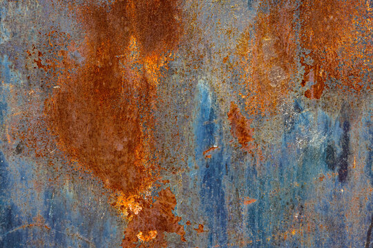 Textured Metal Surface with Rust and Peeling Paint