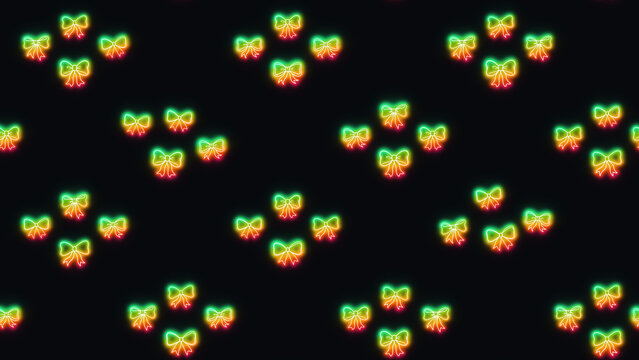 Neon bow tie shapes seamless pattern