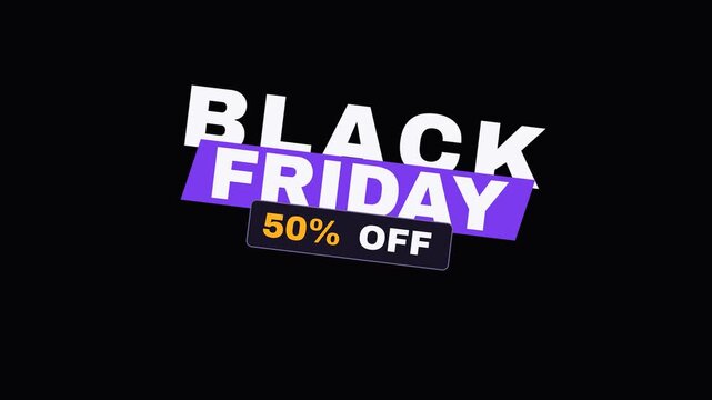 Black Friday Ribbon Lockup Sale Animation With Fifty Percent Off