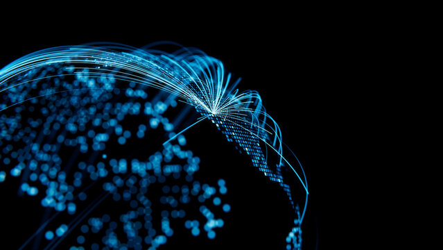 Clean Blue Planet Earth Wallpaper with Motion Trails from Las Vegas