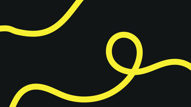 Abstract yellow curved line on a dark background for modern minimalist graphic design and creative projects