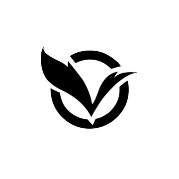 Eco Friendly Check Mark Logo Leaf Icon for Business Success isolated on white and transparent background