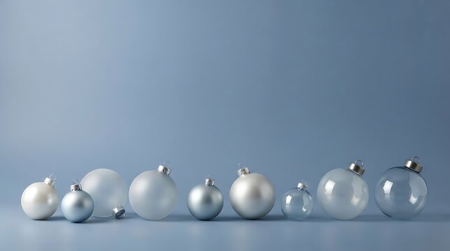 Collection of elegant glass vases in various shapes and sizes on blue