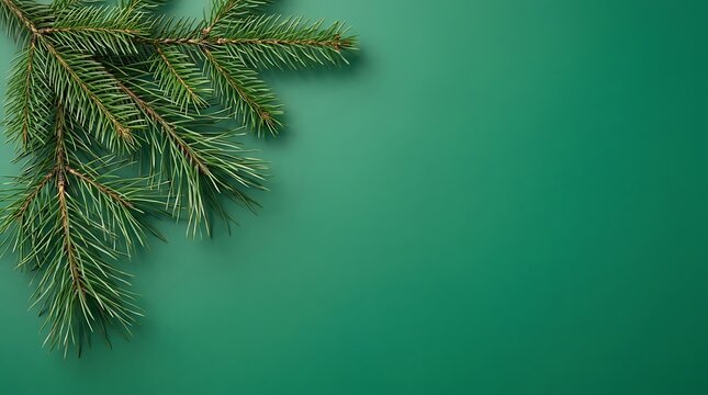 Festive evergreen branch with empty space for holiday season design