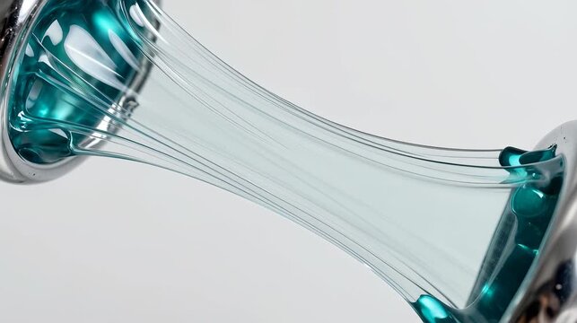 Stream of Blue Fluid Flowing from a Spout