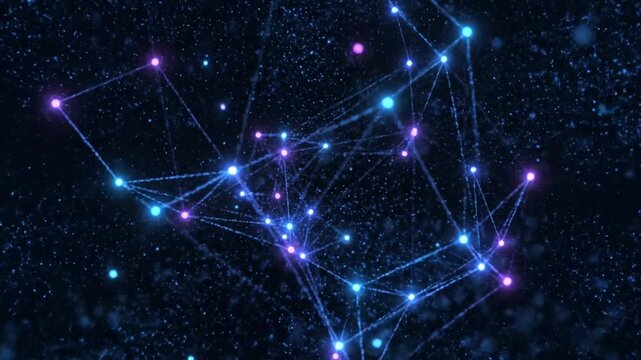 Mesmerizing Blue Snowflake Animation in Dark Space