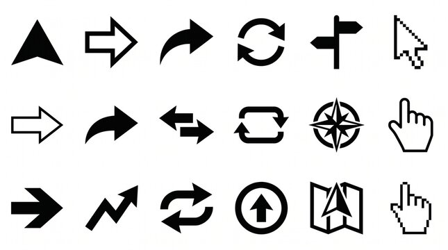 Modern Arrow Icons Set for Website UI Navigation Design