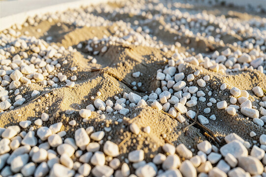 Limestone Zen Gravel Bed Texture Raked Sand Surface