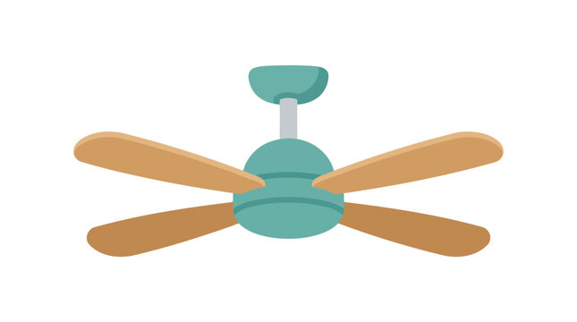 Ceiling fan with five blades a flat vector illustration on a white background