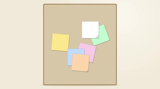 Animated Task Board with Multi Colored Sticky Notes Organizing into a Grid and Showing a Completed Done Status