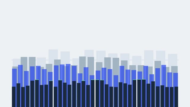 Dynamic Bar Graph Animation Fluctuating Data Visualization on Minimalist Gray Background