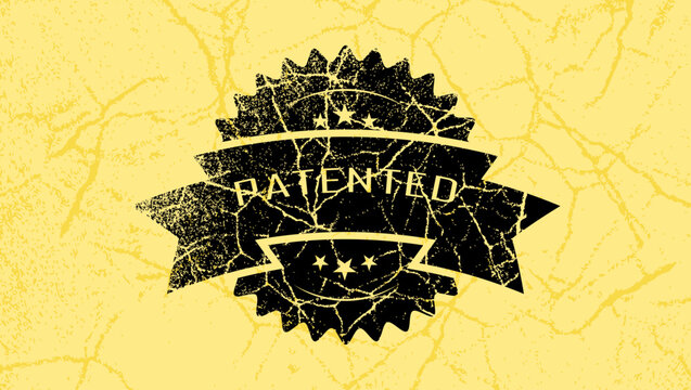 patented stamp, color vector illustration