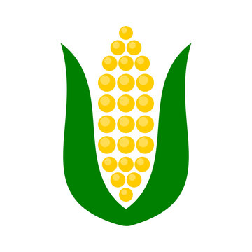 Corn icon isolated on black background