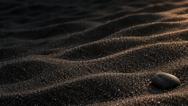 Volcanic sand ripples under low grazing light