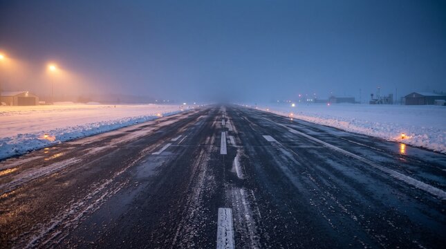 Freshly cleared runway awaits winter operations